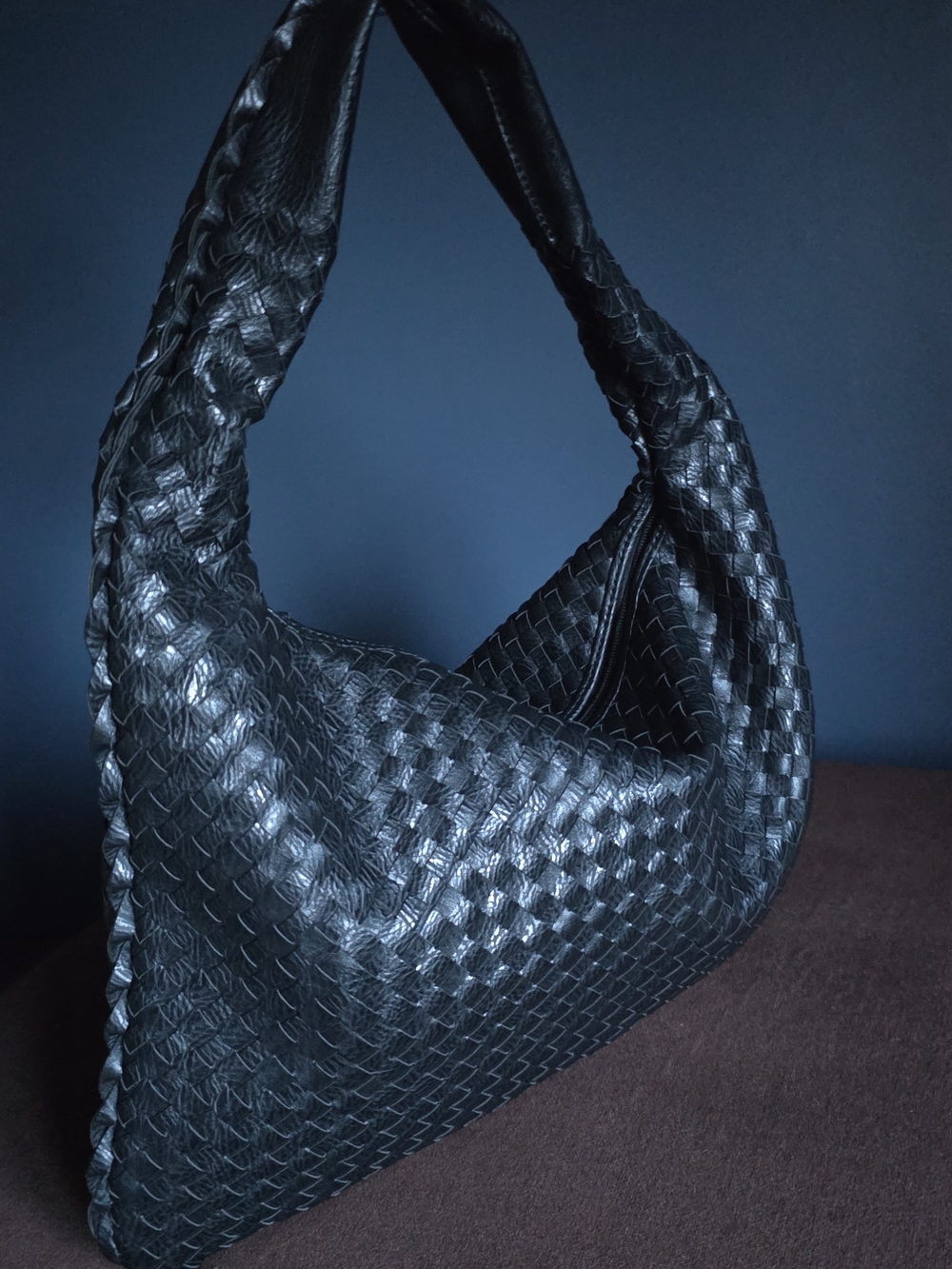 SOLD Bottega Veneta Black Intrecciato Shoulder Bag